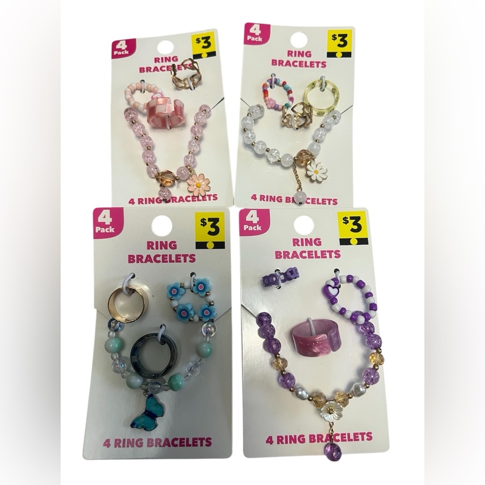 Colorful Kids Ring Bracelet Set